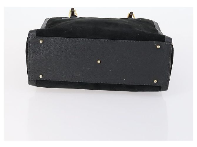 Borsa a mano in pelle scamosciata Gucci Bamboo Nera Oro 002 2853 0260 0 Auth ep11688 - vista 9