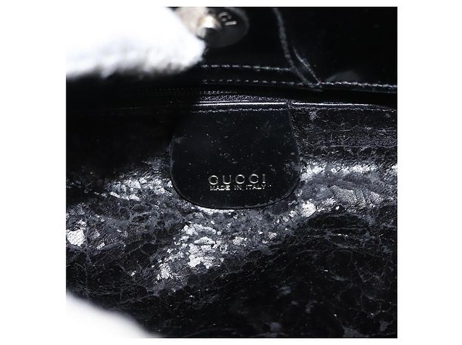 GUCCI Soho Shoulder Bag Enamel Black Auth ep11593 - view 14
