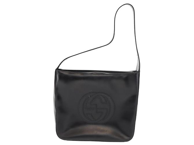 GUCCI Soho Shoulder Bag Enamel Black Auth ep11593 - view 2