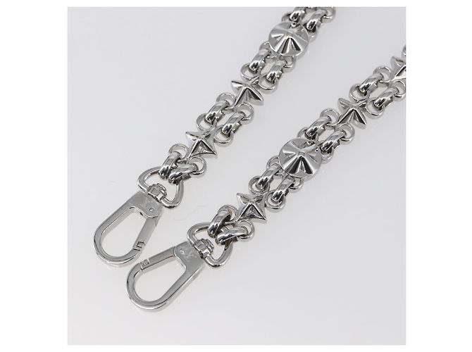 LOUIS VUITTON Cinghia a Spalla in Catena Metal 23,6"" Argento LV Auth 150647 - vista 3