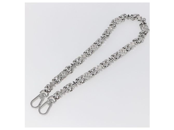 LOUIS VUITTON Cinghia a Spalla in Catena Metal 23,6"" Argento LV Auth 150647 - vista 6