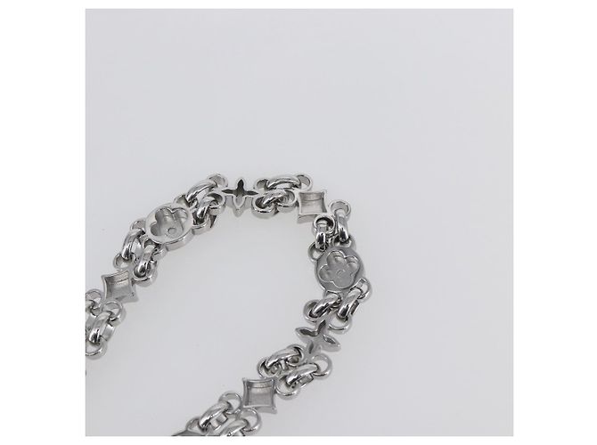 LOUIS VUITTON Cinghia a Spalla in Catena Metal 23,6"" Argento LV Auth 150647 - vista 9
