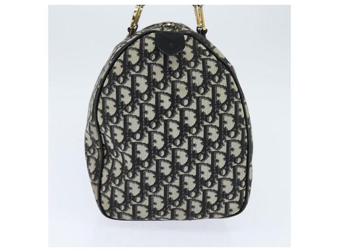 Borsa Boston in tela Trotter Christian Dior PVC Nero Oro Auth 148883 - vista 4