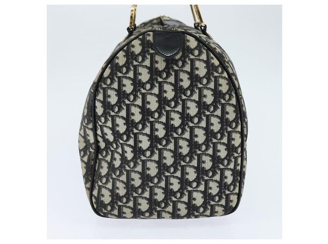 Borsa Boston in tela Trotter Christian Dior PVC Nero Oro Auth 148883 - vista 5