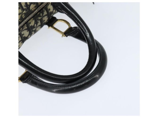 Borsa Boston in tela Trotter Christian Dior PVC Nero Oro Auth 148883 - vista 7