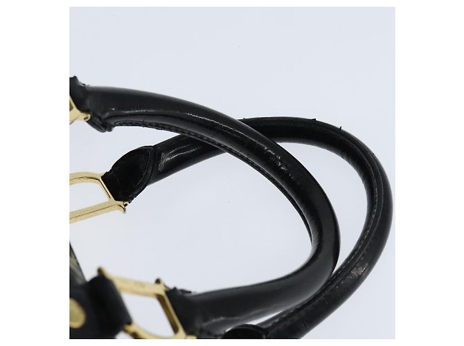 Borsa Boston in tela Trotter Christian Dior PVC Nero Oro Auth 148883 - vista 8