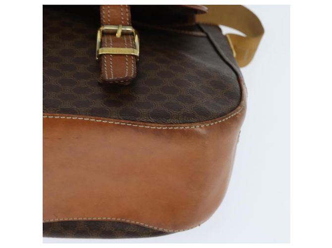 Céline Bolsa de Ombro em Lona Macadam CELINE em Couro PVC Marrom Dourado Auth ep11523 - vista 11