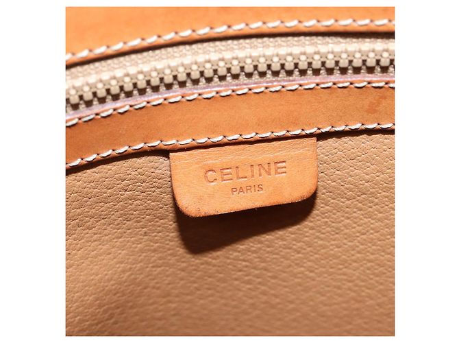 Céline Bolsa de Ombro em Lona Macadam CELINE em Couro PVC Marrom Dourado Auth ep11523 - vista 16