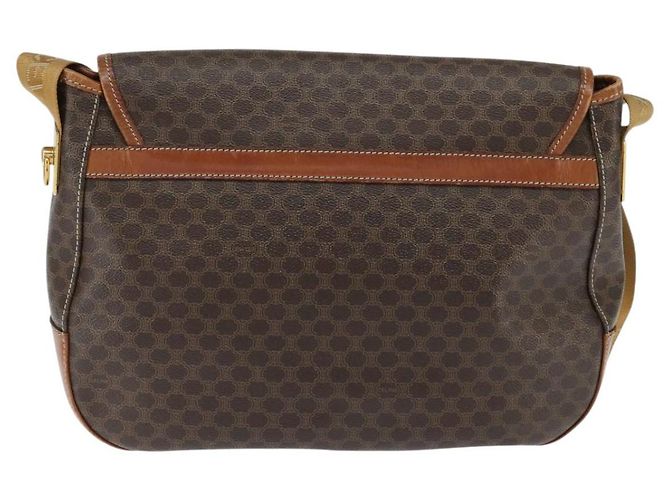 Céline Bolsa de Ombro em Lona Macadam CELINE em Couro PVC Marrom Dourado Auth ep11523 - vista 3