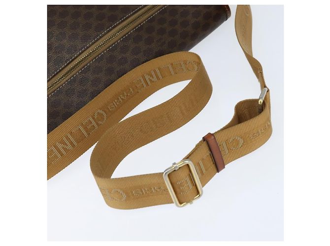 Céline Bolsa de Ombro em Lona Macadam CELINE em Couro PVC Marrom Dourado Auth ep11523 - vista 7