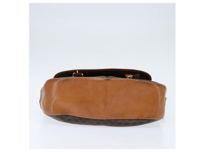 Céline Bolsa de Ombro em Lona Macadam CELINE em Couro PVC Marrom Dourado Auth ep11523 - vista 9