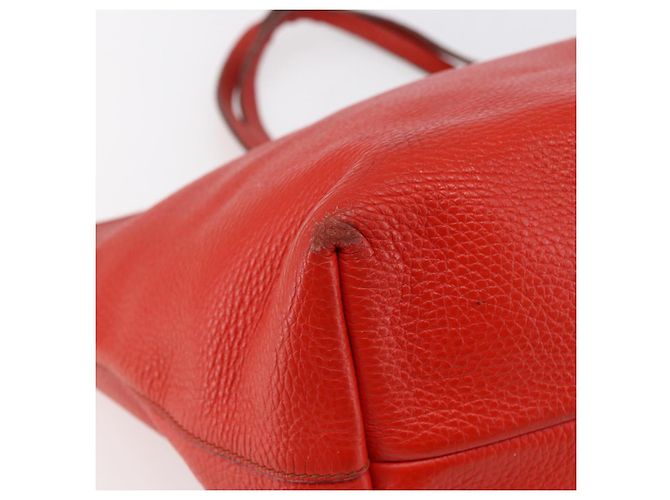 Borsa tote in pelle rossa e oro Auth 121300 di Salvatore Ferragamo - vista 11