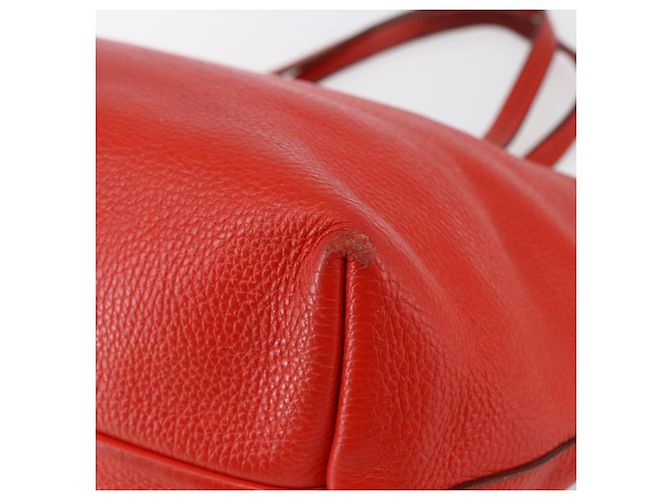 Borsa tote in pelle rossa e oro Auth 121300 di Salvatore Ferragamo - vista 12