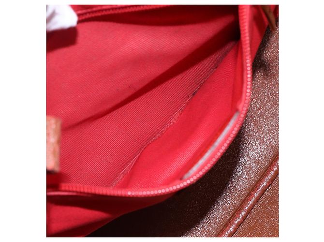 Borsa tote in pelle rossa e oro Auth 121300 di Salvatore Ferragamo - vista 21