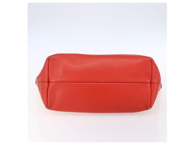 Borsa tote in pelle rossa e oro Auth 121300 di Salvatore Ferragamo - vista 9