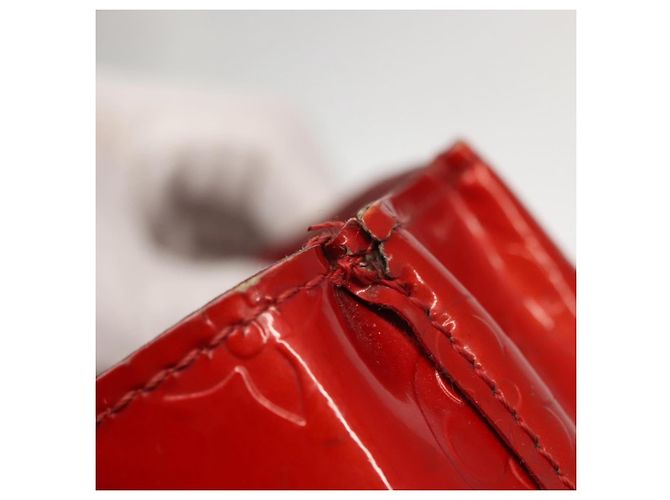 LOUIS VUITTON Monogram Vernis Reade PM Borsa a Mano Rossa M91088 LV Auth hk3180 Rosso - vista 10