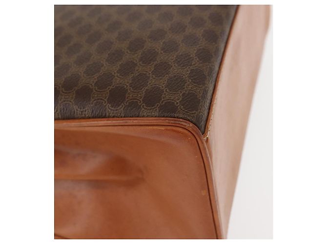 Céline Borsa a mano in tela Macadam CELINE in pelle PVC marrone oro Auth ep11633 D'oro - vista 12