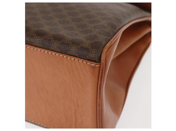 Céline Borsa a mano in tela Macadam CELINE in pelle PVC marrone oro Auth ep11633 D'oro - vista 13