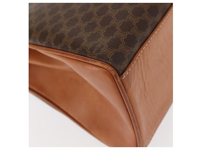 Céline Borsa a mano in tela Macadam CELINE in pelle PVC marrone oro Auth ep11633 D'oro - vista 14