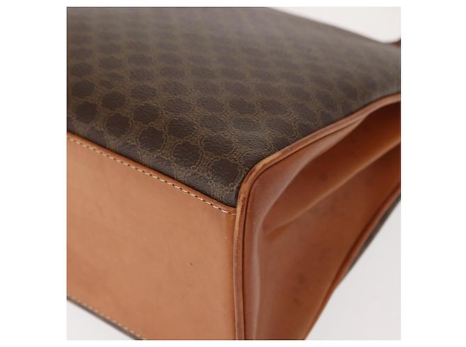 Céline Borsa a mano in tela Macadam CELINE in pelle PVC marrone oro Auth ep11633 D'oro - vista 15