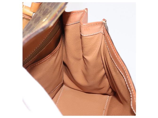 Céline Borsa a mano in tela Macadam CELINE in pelle PVC marrone oro Auth ep11633 D'oro - vista 22