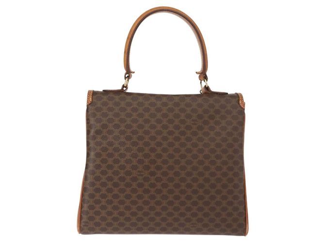 Céline Borsa a mano in tela Macadam CELINE in pelle PVC marrone oro Auth ep11633 D'oro - vista 3