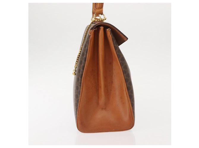 Céline Borsa a mano in tela Macadam CELINE in pelle PVC marrone oro Auth ep11633 D'oro - vista 5