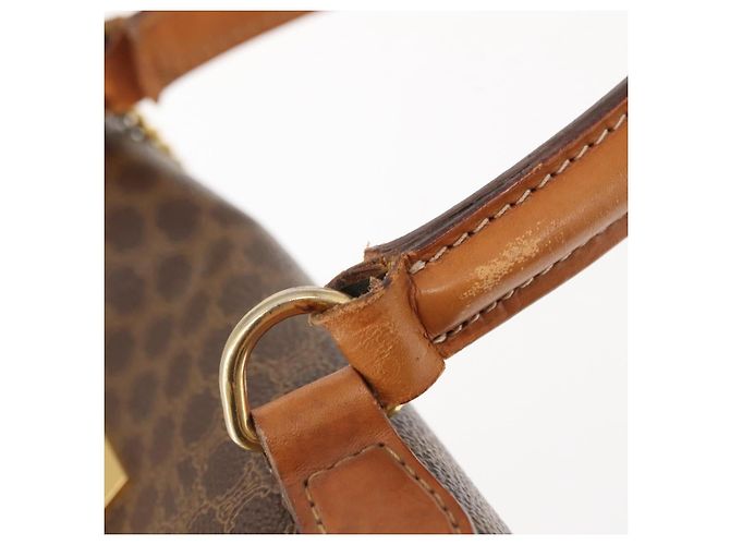 Céline Borsa a mano in tela Macadam CELINE in pelle PVC marrone oro Auth ep11633 D'oro - vista 9