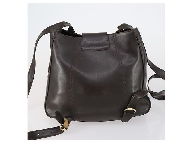 Chloé Borsa Chloe HUNTING WORLD in pelle 2 pezzi blu navy marrone Auth gh1181 - vista 3