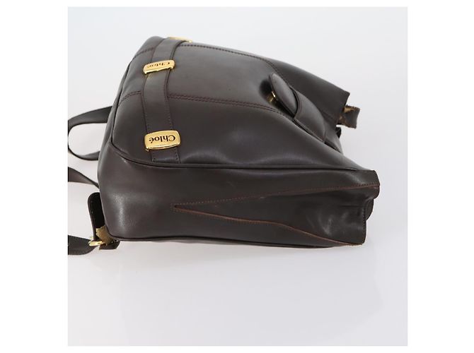 Chloé Borsa Chloe HUNTING WORLD in pelle 2 pezzi blu navy marrone Auth gh1181 - vista 4
