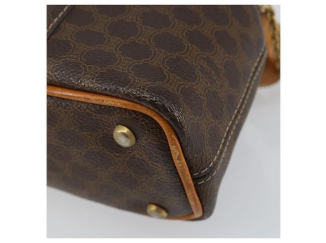 Céline Borsa a mano in tela Macadam CELINE in pelle PVC marrone oro Auth ep11630 D'oro - vista 12