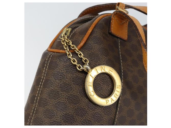 Céline Borsa a mano in tela Macadam CELINE in pelle PVC marrone oro Auth ep11630 D'oro - vista 14