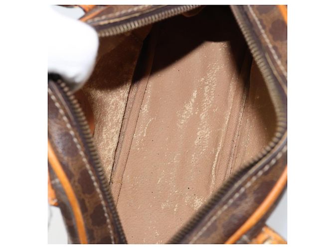 Céline Borsa a mano in tela Macadam CELINE in pelle PVC marrone oro Auth ep11630 D'oro - vista 16