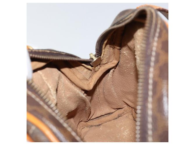 Céline Borsa a mano in tela Macadam CELINE in pelle PVC marrone oro Auth ep11630 D'oro - vista 17