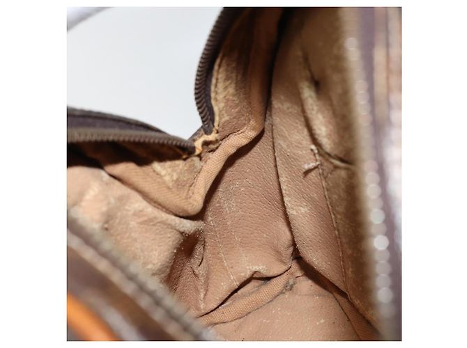 Céline Borsa a mano in tela Macadam CELINE in pelle PVC marrone oro Auth ep11630 D'oro - vista 18