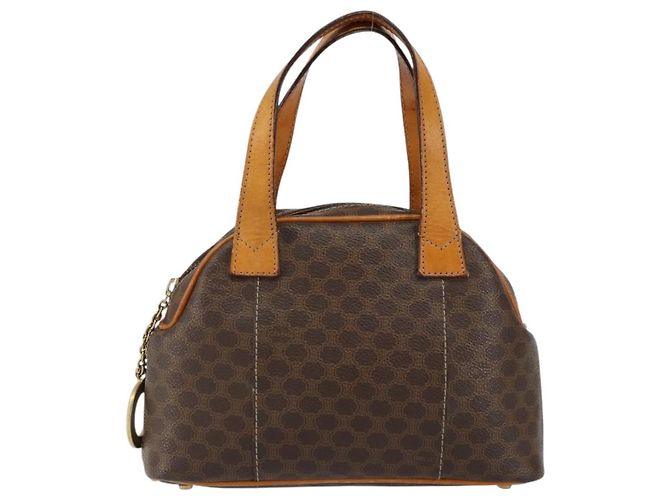 Céline Borsa a mano in tela Macadam CELINE in pelle PVC marrone oro Auth ep11630 D'oro - vista 2