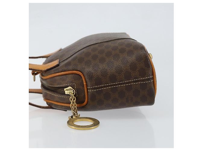 Céline Borsa a mano in tela Macadam CELINE in pelle PVC marrone oro Auth ep11630 D'oro - vista 5