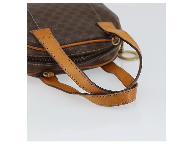 Céline Borsa a mano in tela Macadam CELINE in pelle PVC marrone oro Auth ep11630 D'oro - vista 7