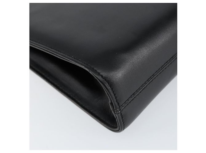 Bolsa de Ombro em Couro Gancini Chain Salvatore Ferragamo Preto Dourado Auth BA7978 - vista 14