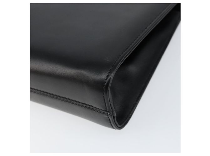 Bolsa de Ombro em Couro Gancini Chain Salvatore Ferragamo Preto Dourado Auth BA7978 - vista 15