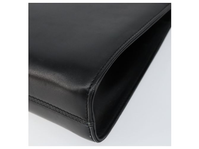 Bolsa de Ombro em Couro Gancini Chain Salvatore Ferragamo Preto Dourado Auth BA7978 - vista 9