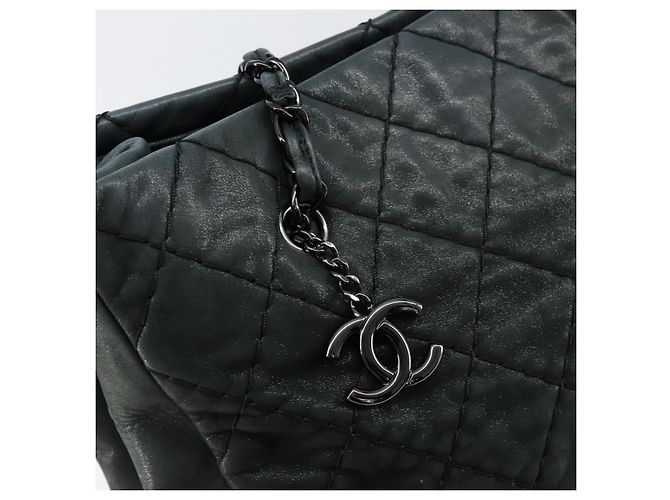 CHANEL Borsa a Spalla Wild Stitch con Catena in Tela Verde CC Auth 148380 - vista 10