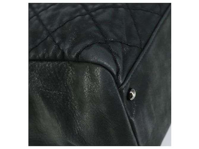 CHANEL Borsa a Spalla Wild Stitch con Catena in Tela Verde CC Auth 148380 - vista 14