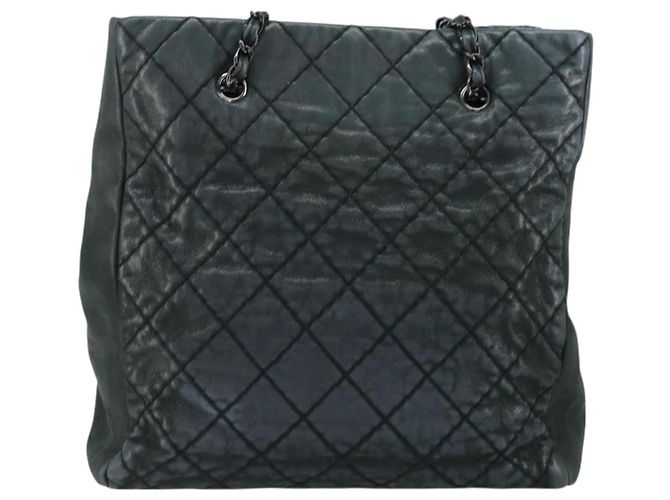 CHANEL Borsa a Spalla Wild Stitch con Catena in Tela Verde CC Auth 148380 - vista 2