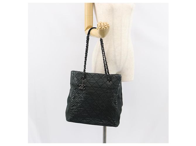CHANEL Borsa a Spalla Wild Stitch con Catena in Tela Verde CC Auth 148380 - vista 25