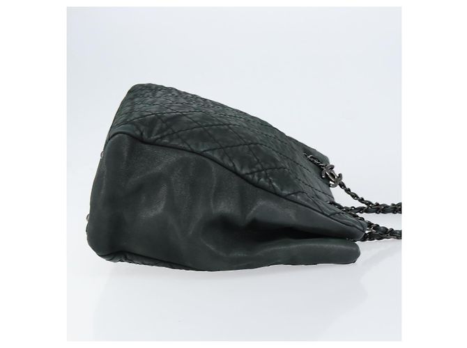 CHANEL Borsa a Spalla Wild Stitch con Catena in Tela Verde CC Auth 148380 - vista 3