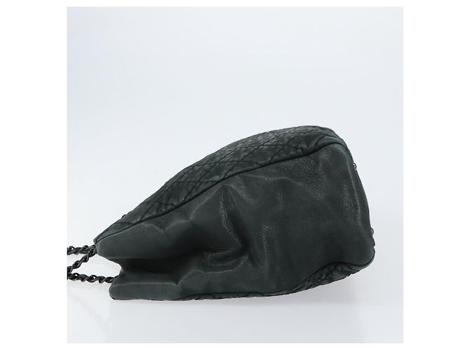 CHANEL Borsa a Spalla Wild Stitch con Catena in Tela Verde CC Auth 148380 - vista 4