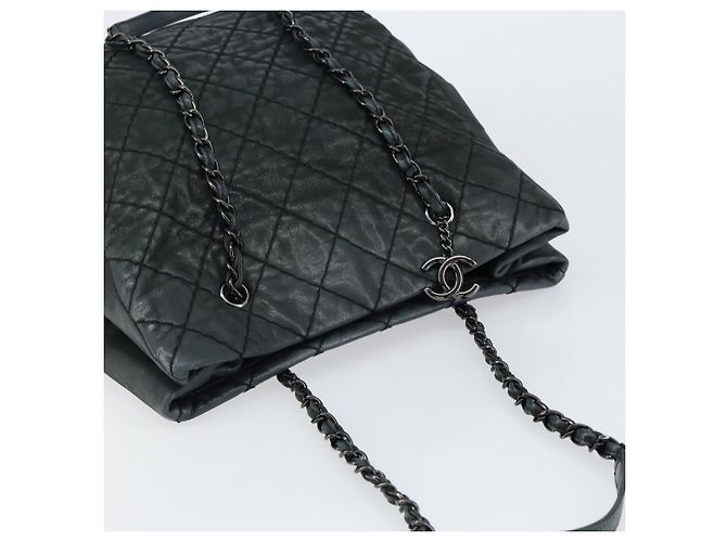 CHANEL Borsa a Spalla Wild Stitch con Catena in Tela Verde CC Auth 148380 - vista 6