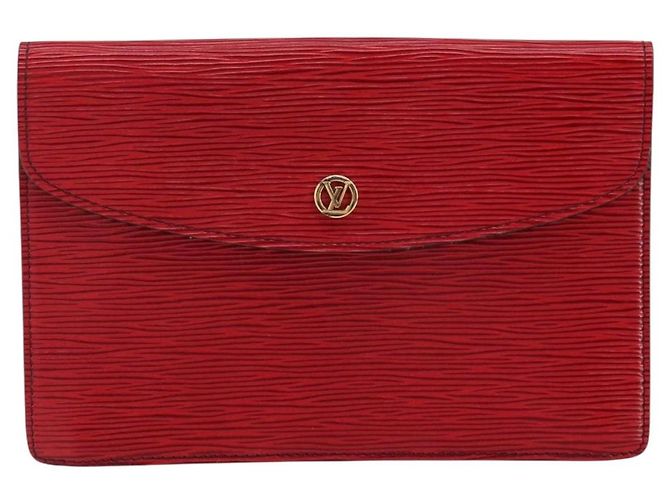 LOUIS VUITTON Clutch Montaigne 23 Epi Rosso M52667 LV Auth bs30896 - vista 13