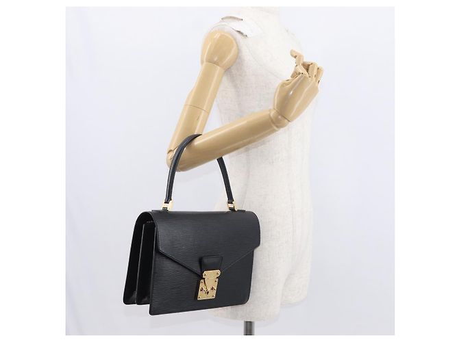LOUIS VUITTON Borsa a Mano Epi Concorde Nera M52132 LV Auth ka091 Nero - vista 24